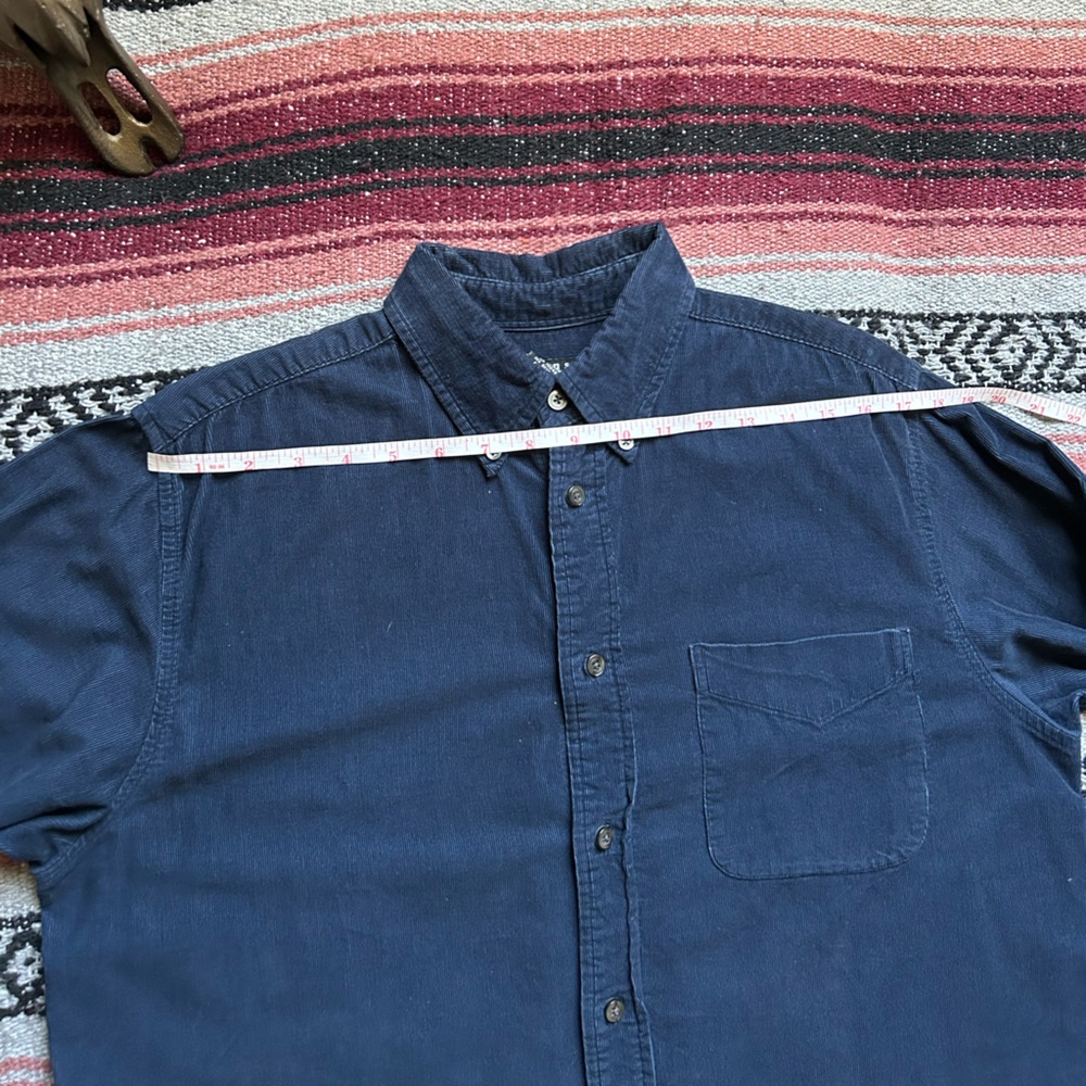 Blue corduroy Consensus button up shirt size M. - Picture 6 of 7